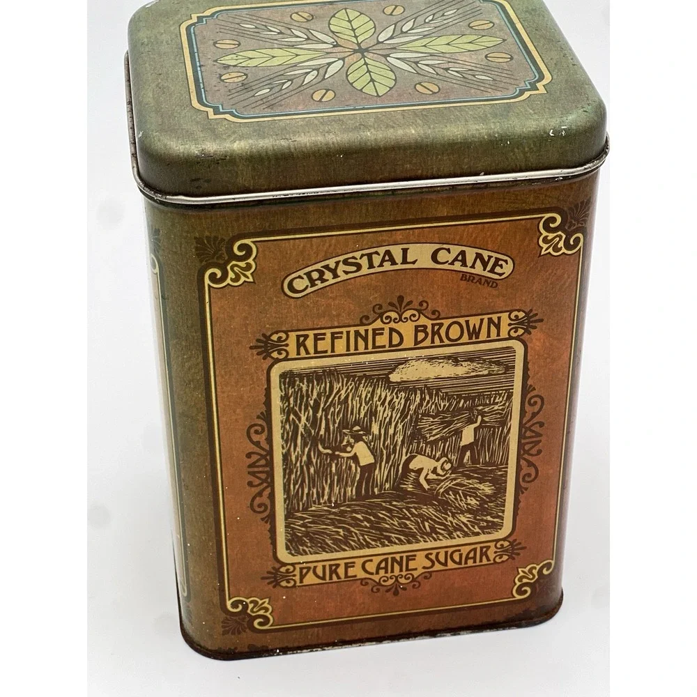 Vintage metal tin Cheinco Chrystal Cane sugar